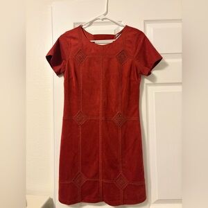 Burnt Orange Suede Mini Dress